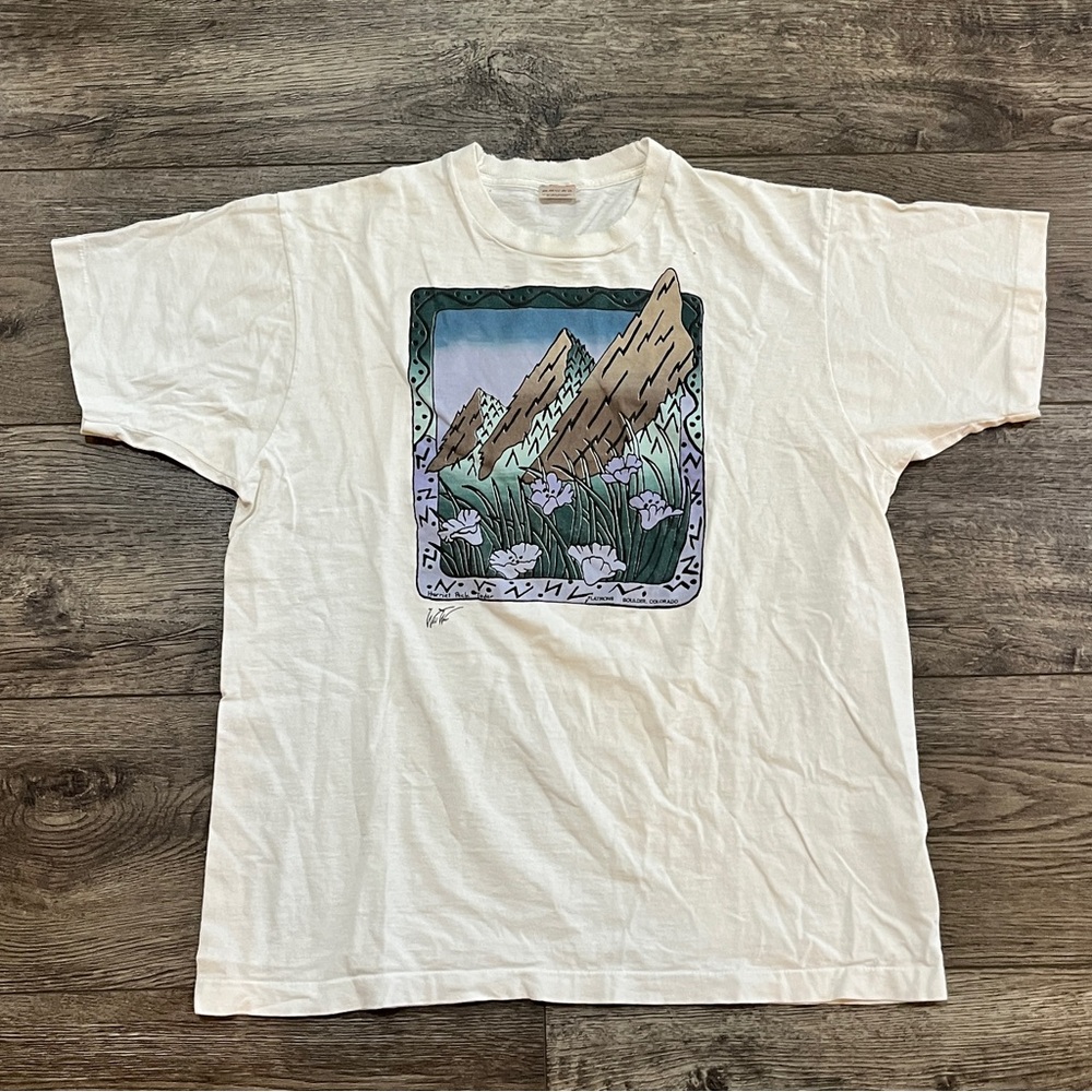 Vintage 90s Boulder Colorado Art Tee Mens Size XL